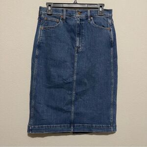 J Crew Factory Denim Midi Skirt Size 6 in Cape Blue Wash EUC! Like Brand New